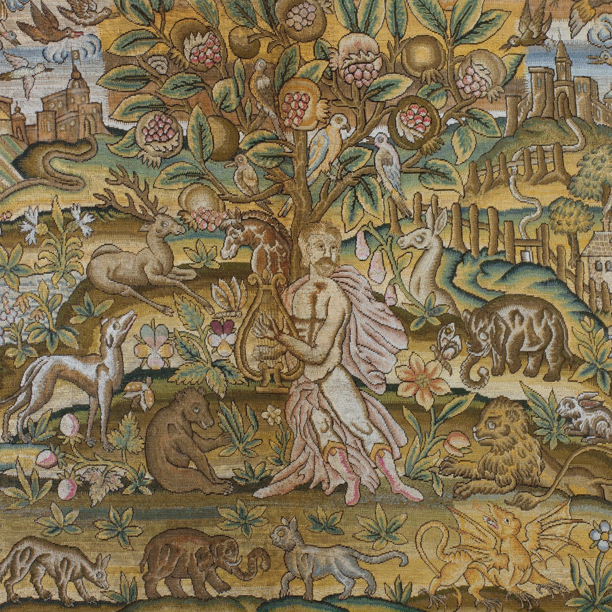 Orpheus Charming the Animals, British embroidery, c. 1625-1650